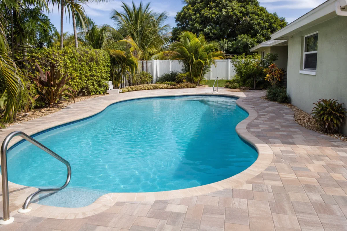 Port St. Lucie backyard pool surface after leak detection narrows the problem area